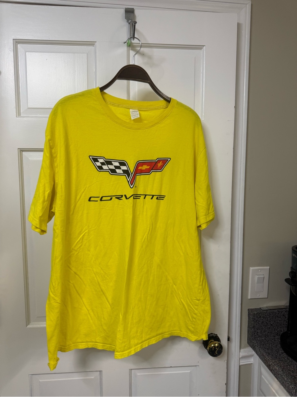 Corvette Men's Short Sleeve Yellow Logo T-Shirt